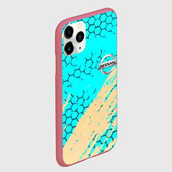 Чехол iPhone 11 Pro матовый Nissan текстура краски, цвет: 3D-малиновый — фото 2