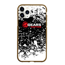 Чехол iPhone 11 Pro матовый Gears of War белые брызги, цвет: 3D-коричневый