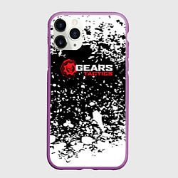 Чехол iPhone 11 Pro матовый Gears of War белые брызги, цвет: 3D-фиолетовый