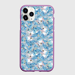 Чехол iPhone 11 Pro матовый Деньги - купюры в 2 тысячи рублей, цвет: 3D-фиолетовый