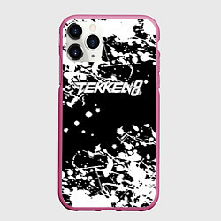 Чехол iPhone 11 Pro матовый Tekken 8 брызги белых красок, цвет: 3D-малиновый