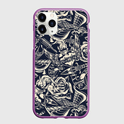 Чехол iPhone 11 Pro матовый Gray tattoo machine