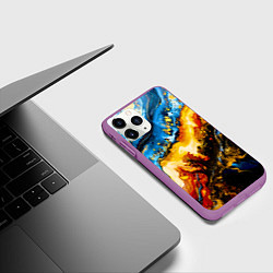 Чехол iPhone 11 Pro матовый Кислотные метаморфозы, цвет: 3D-фиолетовый — фото 2