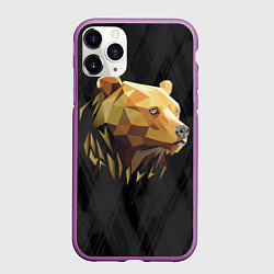Чехол iPhone 11 Pro матовый Русский бурый медведь 2024