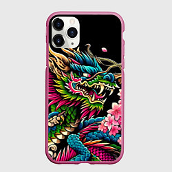 Чехол iPhone 11 Pro матовый Irezumi - Japanese dragon ai art