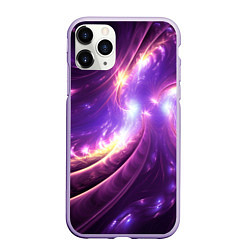 Чехол iPhone 11 Pro матовый Фиолетовый фрактал, цвет: 3D-светло-сиреневый