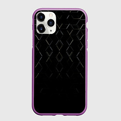 Чехол iPhone 11 Pro матовый Чёрные текстуры броня