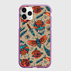 Чехол iPhone 11 Pro матовый Tattoo art