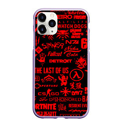 Чехол iPhone 11 Pro матовый Логотипы популярных игр pattern