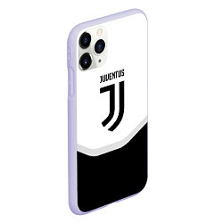 Чехол iPhone 11 Pro матовый Juventus black geometry sport, цвет: 3D-светло-сиреневый — фото 2