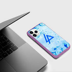 Чехол iPhone 11 Pro матовый Linkin park холодный огонь бренд, цвет: 3D-фиолетовый — фото 2