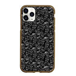 Чехол iPhone 11 Pro матовый Черепа с меткой жертвы, цвет: 3D-коричневый