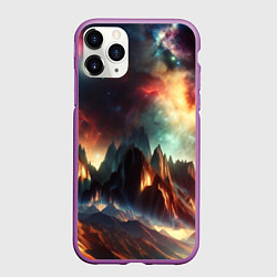 Чехол iPhone 11 Pro матовый Space landscape with mountains