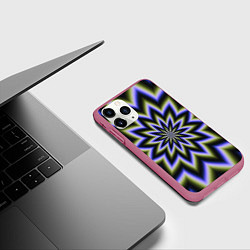 Чехол iPhone 11 Pro матовый Оптическая иллюзия в виде звезды, цвет: 3D-малиновый — фото 2