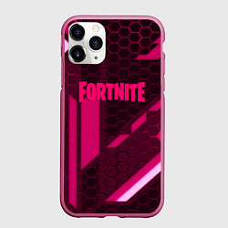 Чехол iPhone 11 Pro матовый Fortnite броня розовая эпик