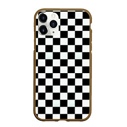 Чехол iPhone 11 Pro матовый Шахматный паттерн доска, цвет: 3D-коричневый