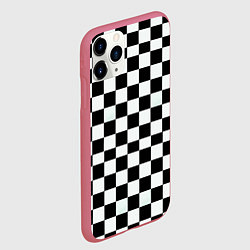 Чехол iPhone 11 Pro матовый Шахматный паттерн доска, цвет: 3D-малиновый — фото 2
