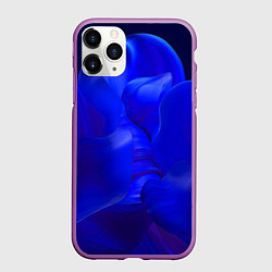 Чехол iPhone 11 Pro матовый Неоновый синий цветок, цвет: 3D-фиолетовый