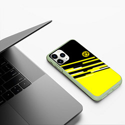 Чехол iPhone 11 Pro матовый Borussia текстура спорт, цвет: 3D-салатовый — фото 2