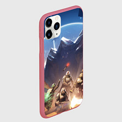 Чехол iPhone 11 Pro матовый Helldivers 2, цвет: 3D-малиновый — фото 2