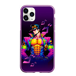 Чехол iPhone 11 Pro матовый Джо Джо - персонаж, цвет: 3D-фиолетовый