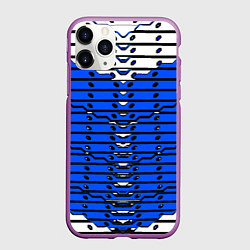 Чехол iPhone 11 Pro матовый Сине-белая техно броня