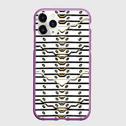 Чехол iPhone 11 Pro матовый Жёлто-белая техно броня