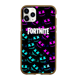 Чехол iPhone 11 Pro матовый Marshmello neon fortnite, цвет: 3D-коричневый