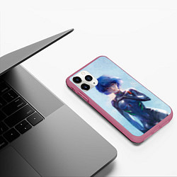 Чехол iPhone 11 Pro матовый Рей Аянами из Евангелиона, цвет: 3D-малиновый — фото 2