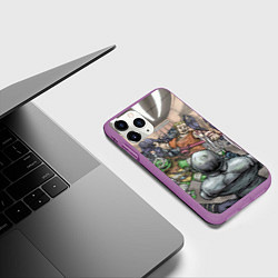 Чехол iPhone 11 Pro матовый Большая драка с ниндзя, цвет: 3D-фиолетовый — фото 2