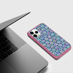 Чехол iPhone 11 Pro матовый Волейбольные мячики, цвет: 3D-малиновый — фото 2