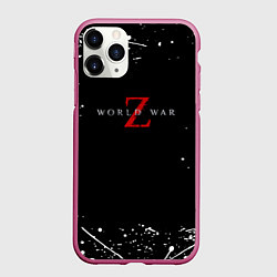 Чехол iPhone 11 Pro матовый World war z краски, цвет: 3D-малиновый