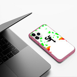 Чехол iPhone 11 Pro матовый Sally face бабочки, цвет: 3D-малиновый — фото 2