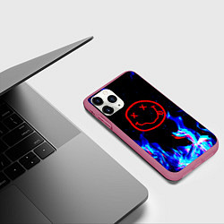 Чехол iPhone 11 Pro матовый Nirvana flame, цвет: 3D-малиновый — фото 2