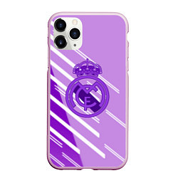 Чехол iPhone 11 Pro матовый Real Madrid текстура фк, цвет: 3D-розовый