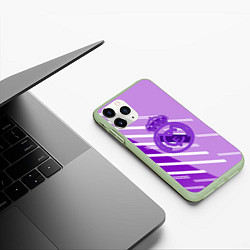 Чехол iPhone 11 Pro матовый Real Madrid текстура фк, цвет: 3D-салатовый — фото 2