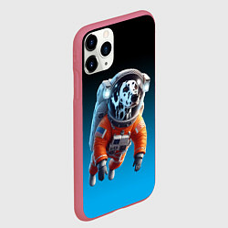 Чехол iPhone 11 Pro матовый Далматинец космонавт в открытом космосе, цвет: 3D-малиновый — фото 2