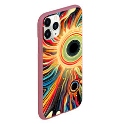 Чехол iPhone 11 Pro матовый Space abstraction - ai art, цвет: 3D-малиновый — фото 2