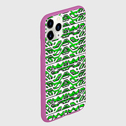 Чехол iPhone 11 Pro матовый Техно броня зелёно-белая, цвет: 3D-фиолетовый — фото 2