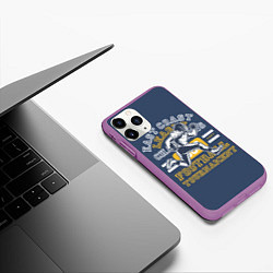 Чехол iPhone 11 Pro матовый Футбол американский, цвет: 3D-фиолетовый — фото 2