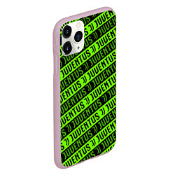 Чехол iPhone 11 Pro матовый Juventus green pattern sport, цвет: 3D-розовый — фото 2