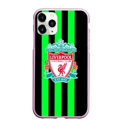 Чехол iPhone 11 Pro матовый Liverpool line green, цвет: 3D-розовый