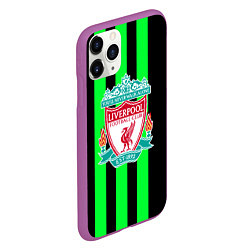 Чехол iPhone 11 Pro матовый Liverpool line green, цвет: 3D-фиолетовый — фото 2