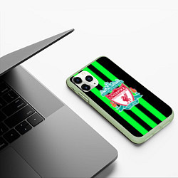 Чехол iPhone 11 Pro матовый Liverpool line green, цвет: 3D-салатовый — фото 2