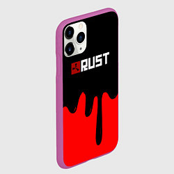 Чехол iPhone 11 Pro матовый RUST краски разводы пустошь, цвет: 3D-фиолетовый — фото 2