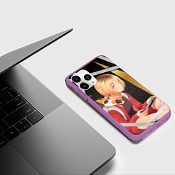 Чехол iPhone 11 Pro матовый Кенма Козуме из Волейбола, цвет: 3D-фиолетовый — фото 2