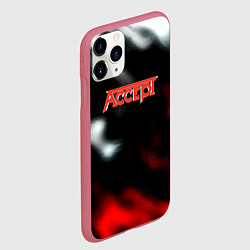 Чехол iPhone 11 Pro матовый Accept rock steel, цвет: 3D-малиновый — фото 2