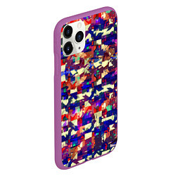 Чехол iPhone 11 Pro матовый Разноцветные осколки стекла, цвет: 3D-фиолетовый — фото 2