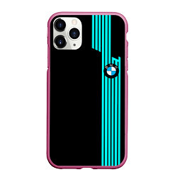 Чехол iPhone 11 Pro матовый BMW sport line geometry, цвет: 3D-малиновый