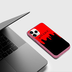 Чехол iPhone 11 Pro матовый Quake краски текстура шутер, цвет: 3D-малиновый — фото 2